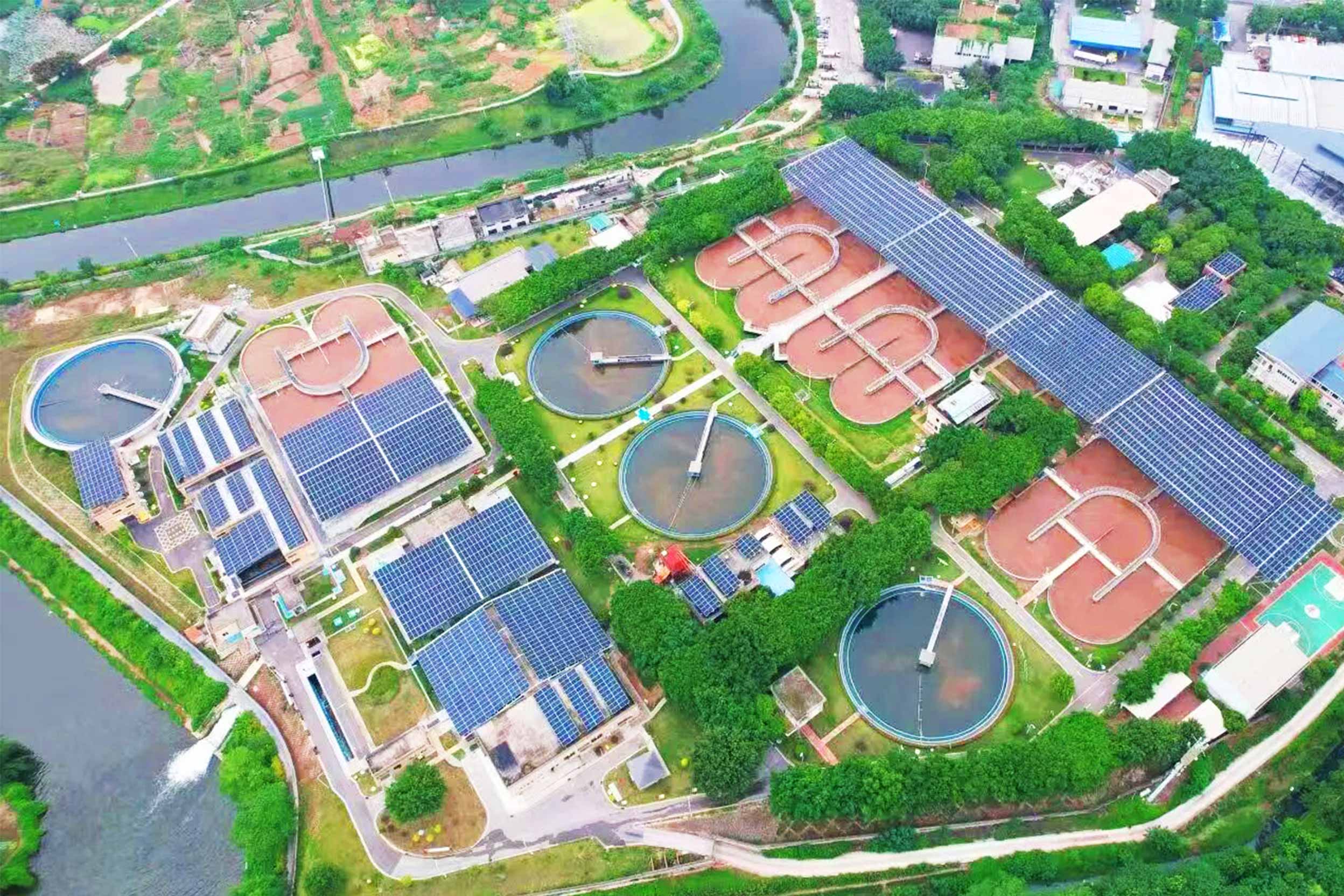 重庆水务集团分布式光伏项目 EPC总承包工程(永川污水厂和鱼嘴供水厂)1.14MW柔性支架系统