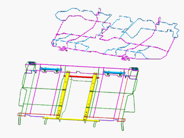 后排钢丝骨架总成
