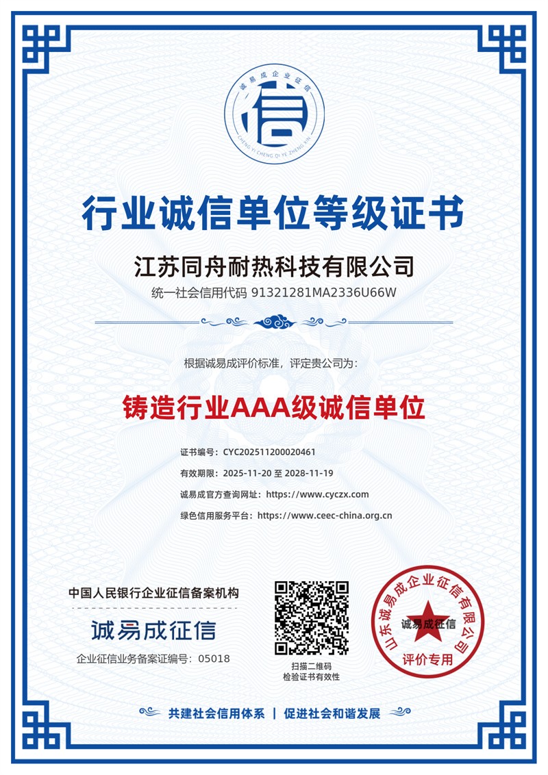 行业诚信单位等级证书